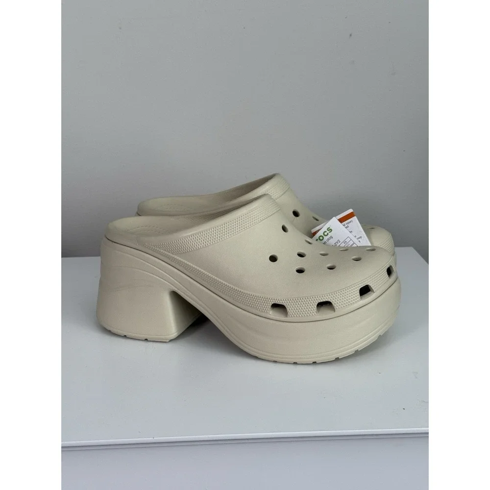 Crocs Siren Clog‎ Men 11 Bone Beige White Platform Chunky Heels Y2K Bratz Doll